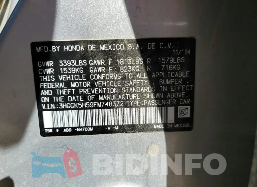 3HGGK5H59FM748372 Photo# 12