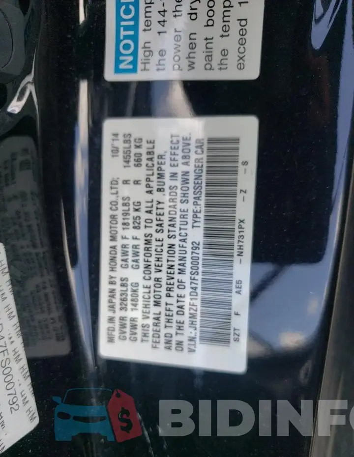 JHMZF1D47FS000792 Photo# 13