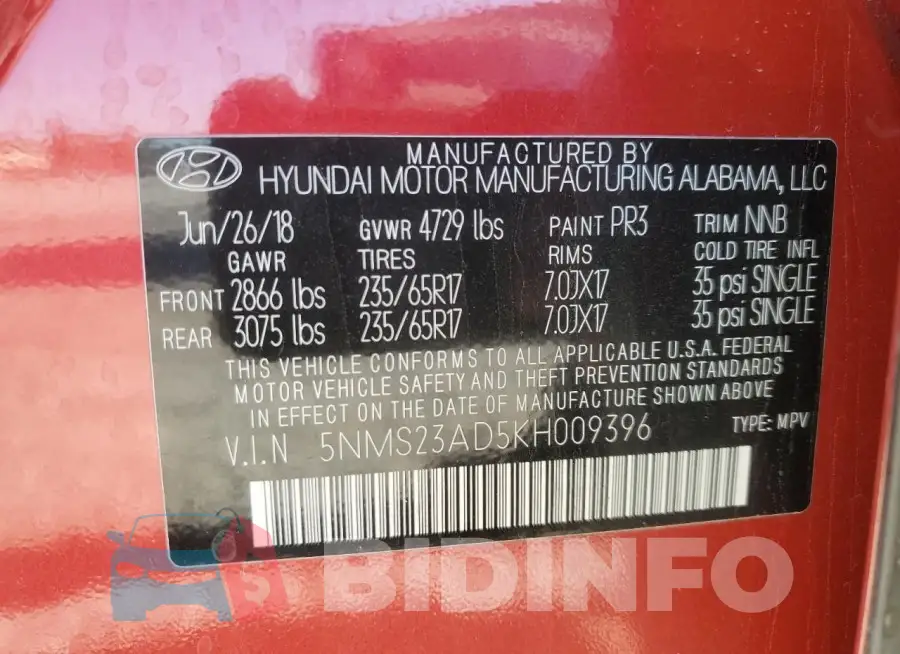 5NMS23AD5KH009396 Photo# 13