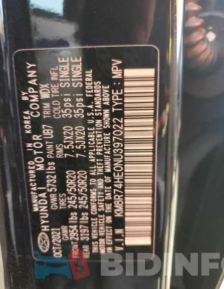 KM8R74HE0NU397022 Photo# 13