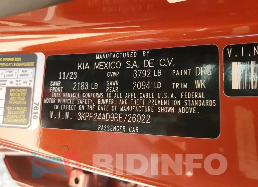 3KPF24AD9RE726022 Photo# 12