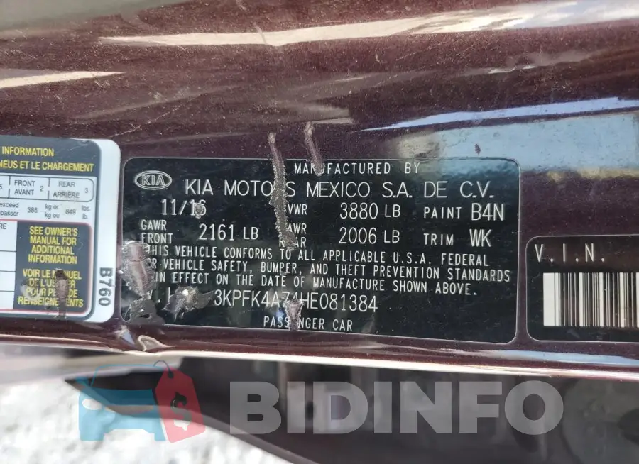 3KPFK4A74HE081384 Photo# 12