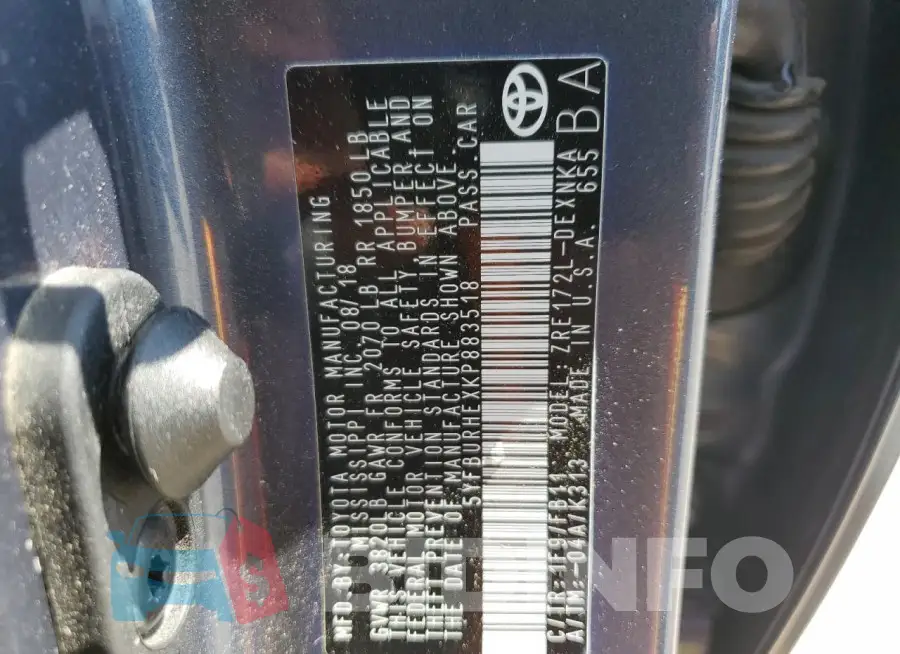 5YFBURHEXKP883518 Photo# 13