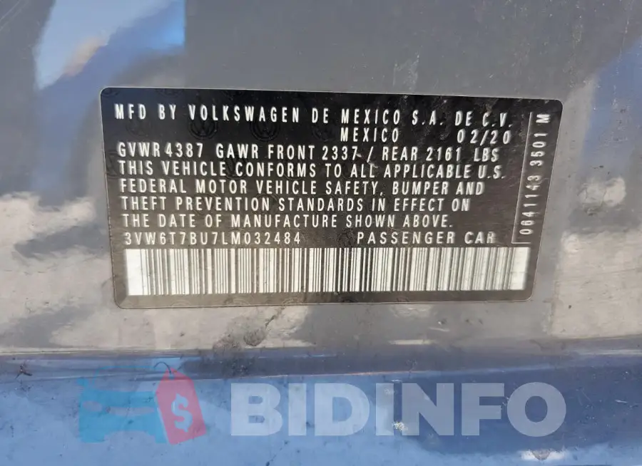 3VW6T7BU7LM032484 Photo# 12