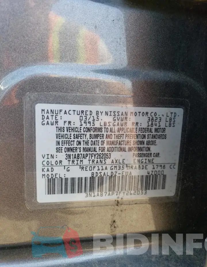 3N1AB7AP7FY262053 Photo# 12