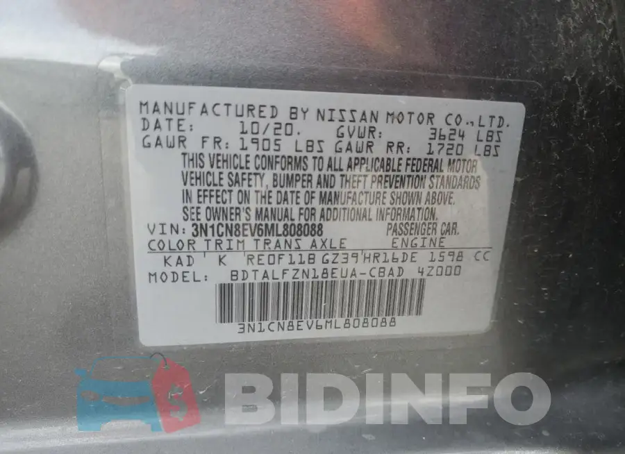 3N1CN8EV6ML808088 Photo# 12