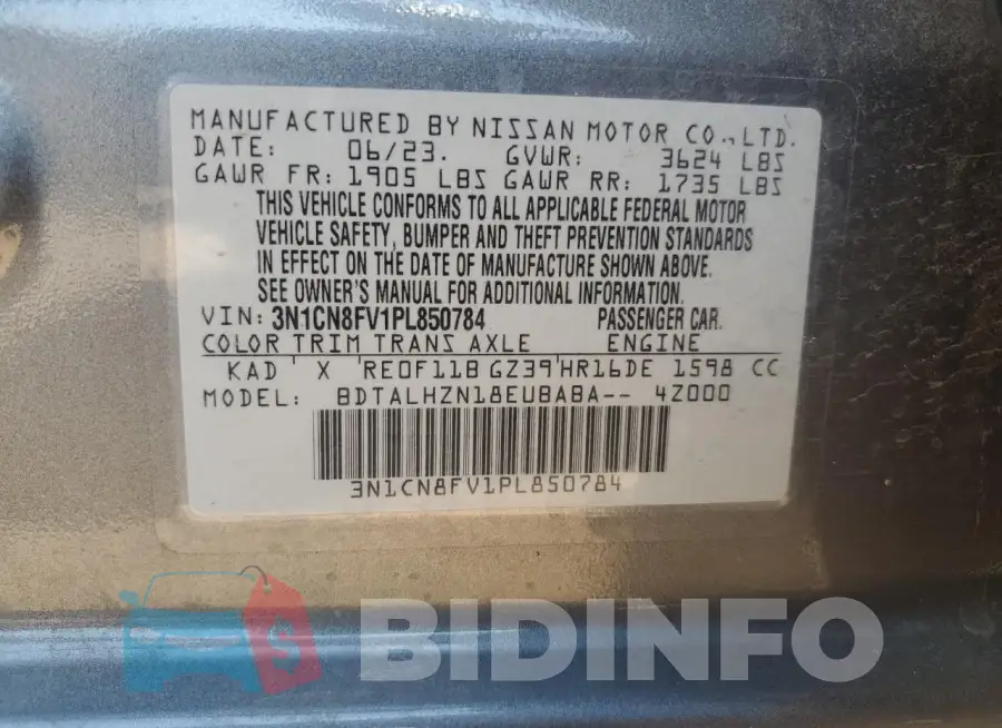3N1CN8FV1PL850784 Photo# 12