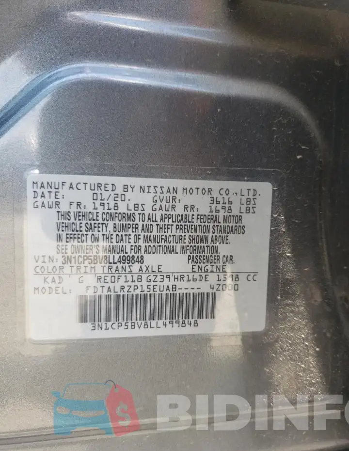 3N1CP5BV8LL499848 Photo# 13