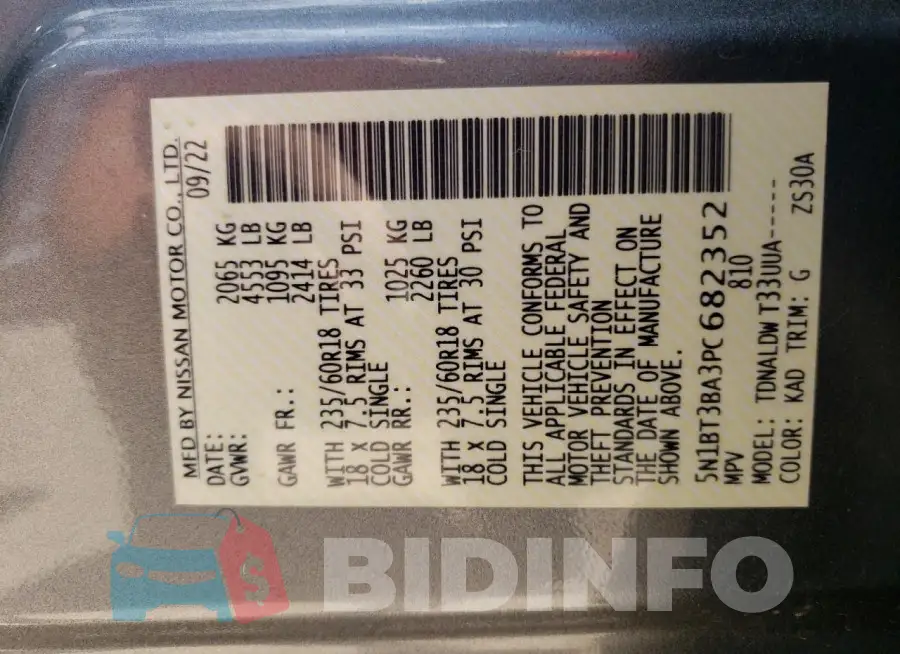 5N1BT3BA3PC682352 Photo# 13