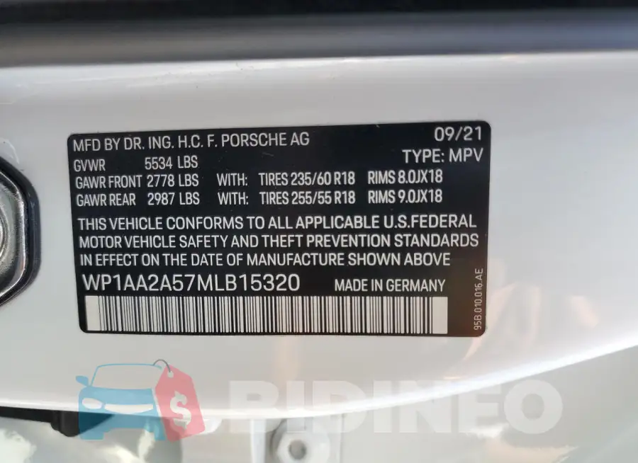 WP1AA2A57MLB15320 Photo# 13