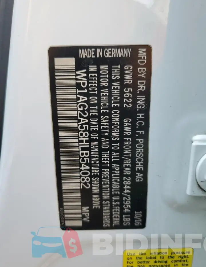 WP1AG2A58HLB54082 Photo# 13