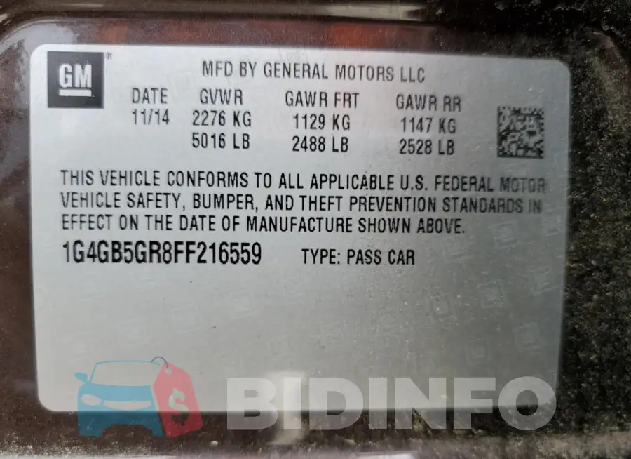 1G4GB5GR8FF216559 Photo# 12