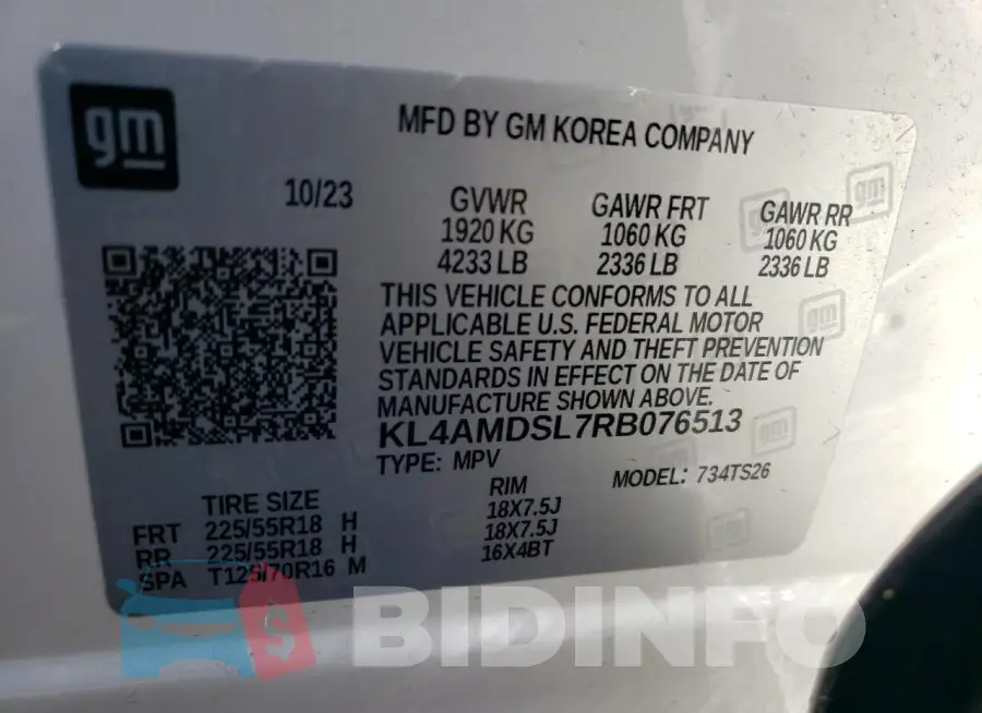 KL4AMDSL7RB076513 Photo# 12