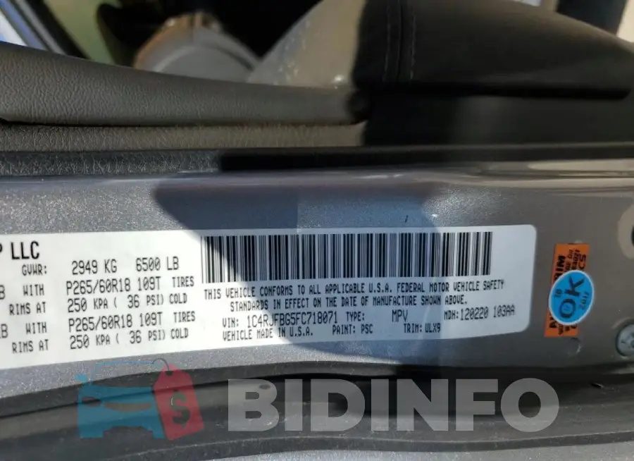 1C4RJFBG5FC718071 Photo# 13