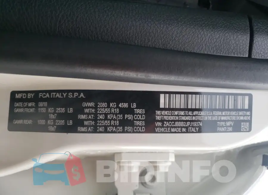 ZACCJBBB2JPJ19374 Photo# 13