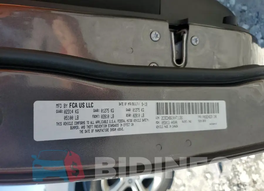 2C3CDXBG1KH711391 Photo# 12