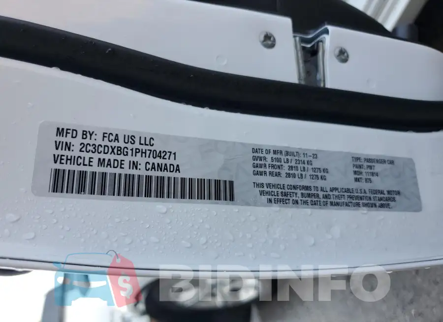 2C3CDXBG1PH704271 Photo# 12