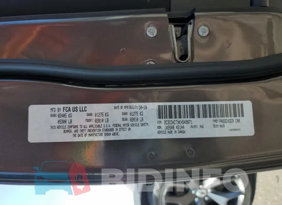 2C3CDXCTXKH549871 Photo# 13