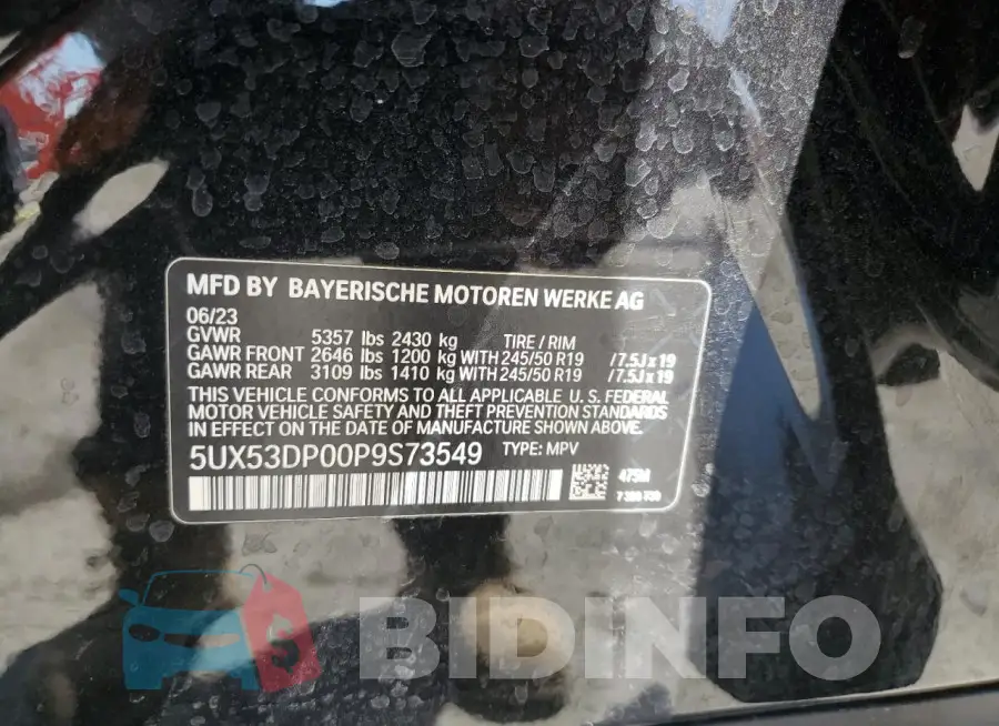 5UX53DP00P9S73549 Photo# 12