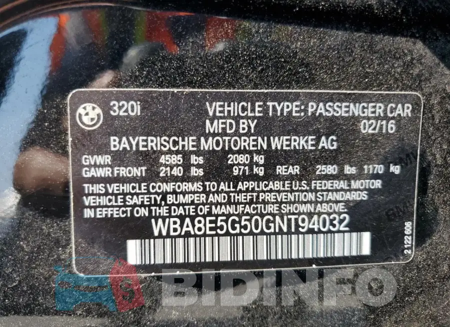 WBA8E5G50GNT94032 Photo# 13