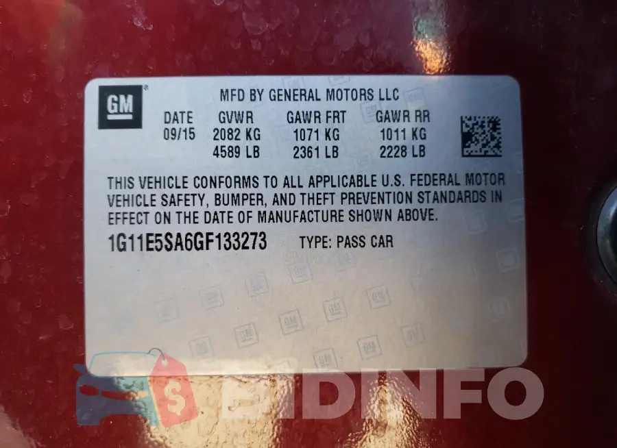 1G11E5SA6GF133273 Photo# 13
