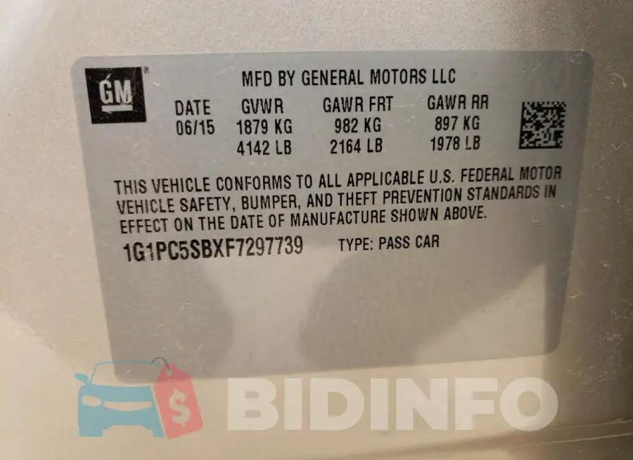 1G1PC5SBXF7297739 Photo# 12