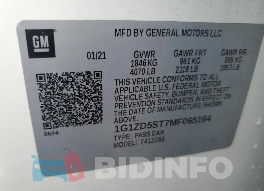 1G1ZD5ST7MF065164 Photo# 12