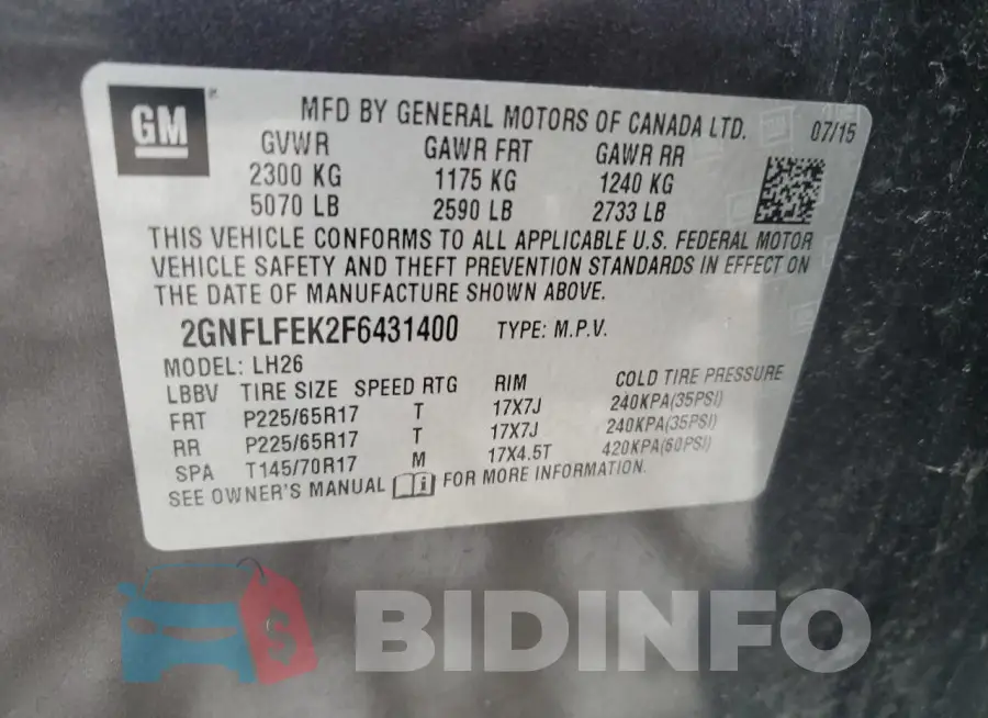 2GNFLFEK2F6431400 Photo# 13