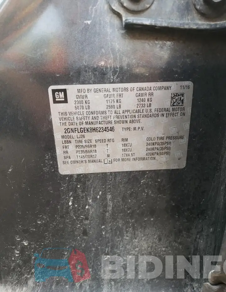 2GNFLGEK8H6234546 Photo# 13