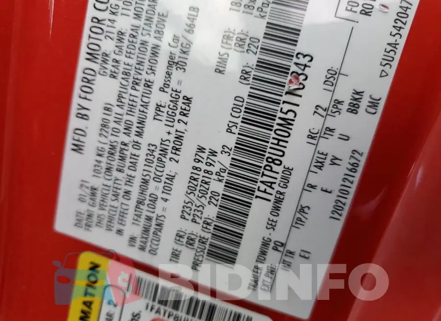 1FATP8UH0M5110343 Photo# 12