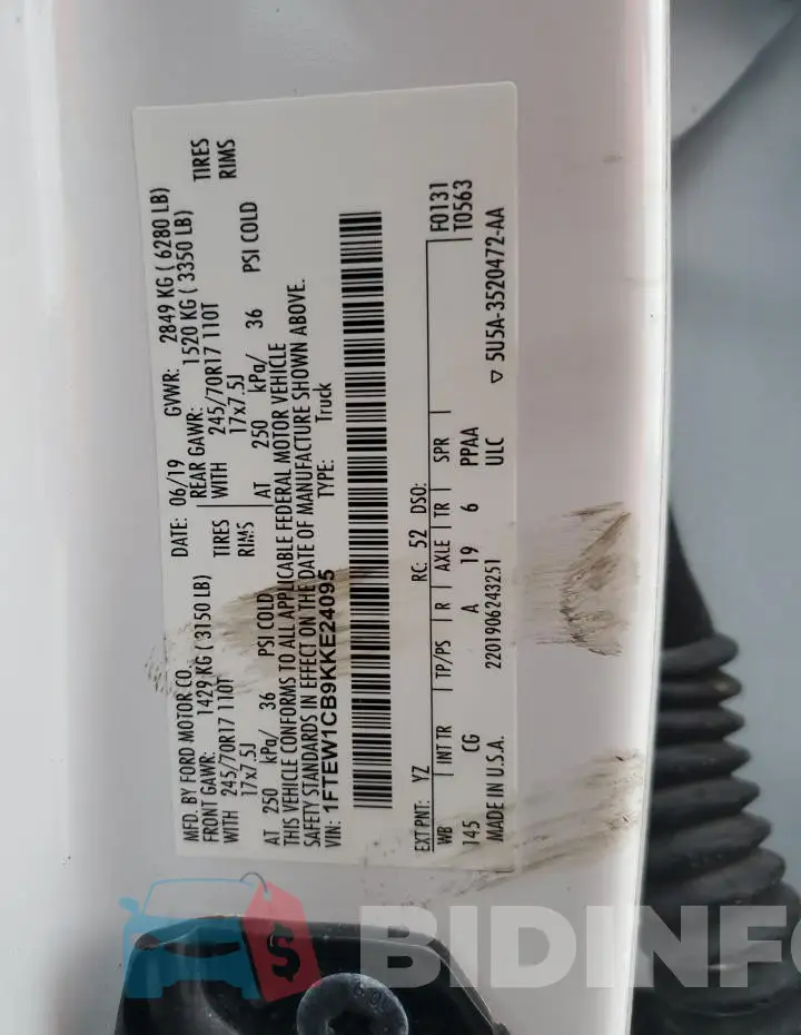 1FTEW1CB9KKE24095 Photo# 12