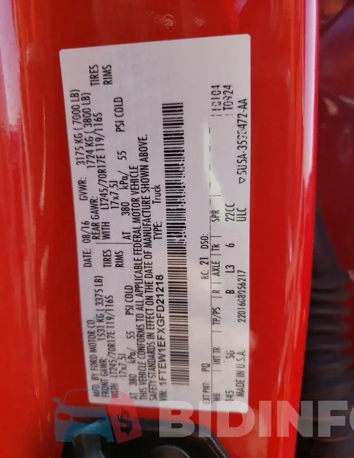 1FTEW1EFXGFD21218 Photo# 12