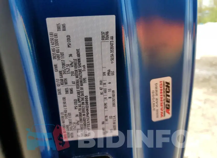 1FTEX1CP6HKE08955 Photo# 12