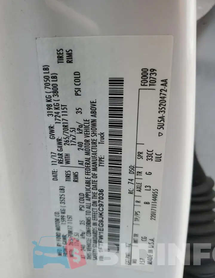 1FTFW1EG9JKC97036 Photo# 12