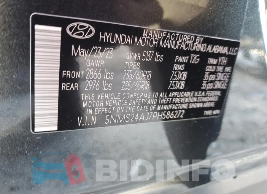 5NMS24AJ7PH586272 Photo# 14