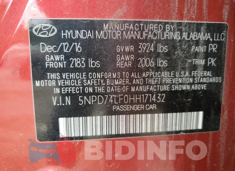 5NPD74LF0HH171432 Photo# 12