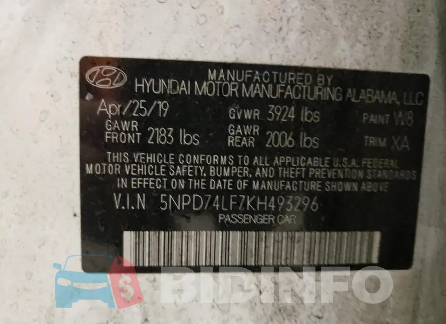 5NPD74LF7KH493296 Photo# 12