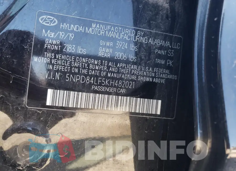 5NPD84LF5KH482021 Photo# 12