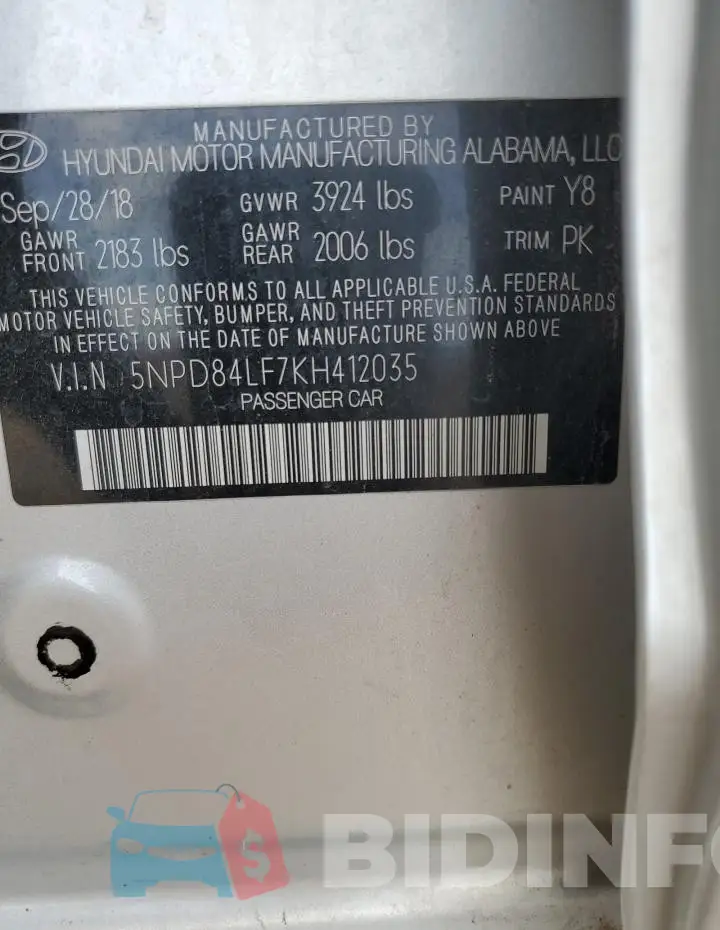 5NPD84LF7KH412035 Photo# 12