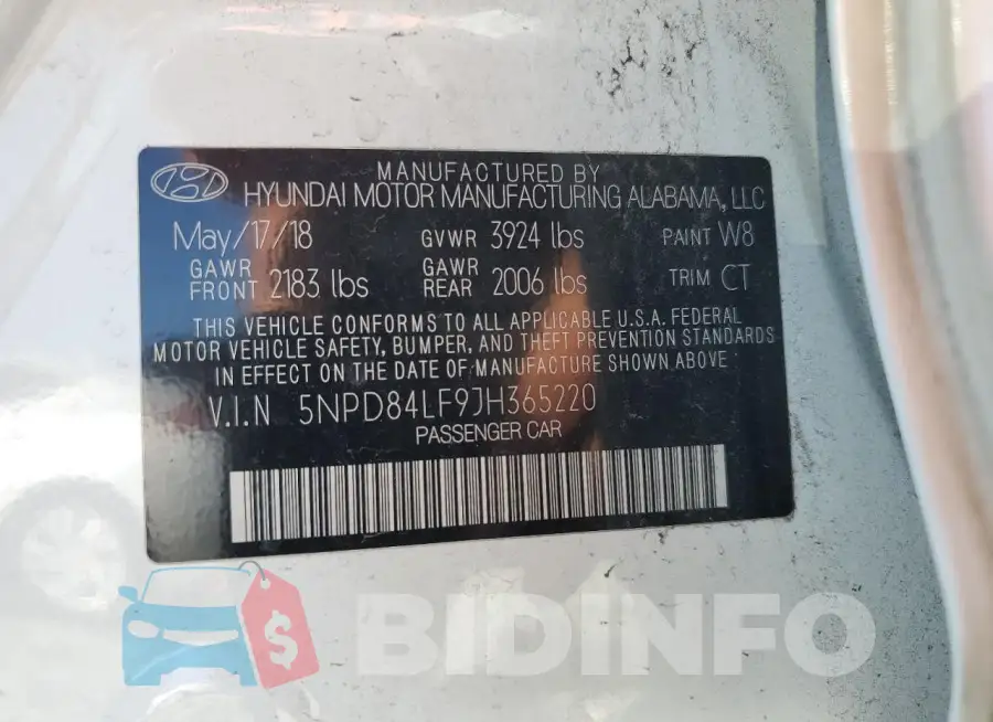 5NPD84LF9JH365220 Photo# 12