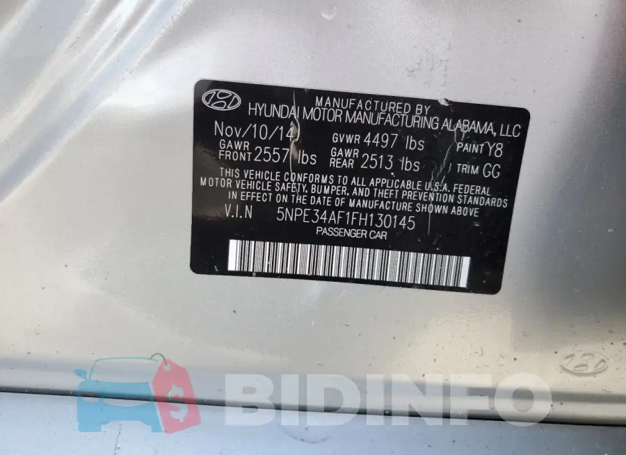 5NPE34AF1FH130145 Photo# 12