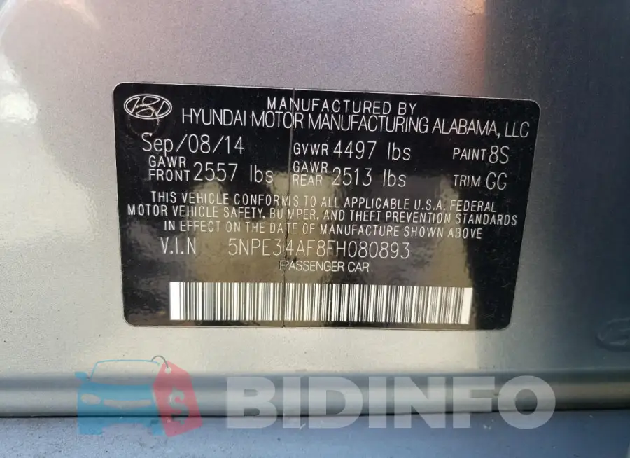 5NPE34AF8FH080893 Photo# 12