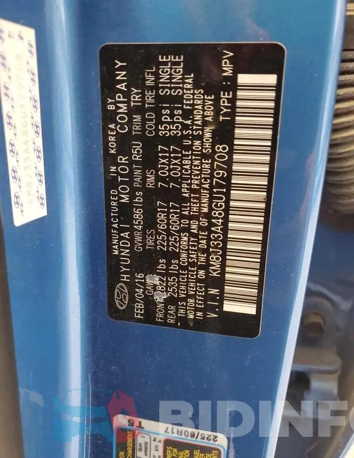 KM8J33A48GU179708 Photo# 14