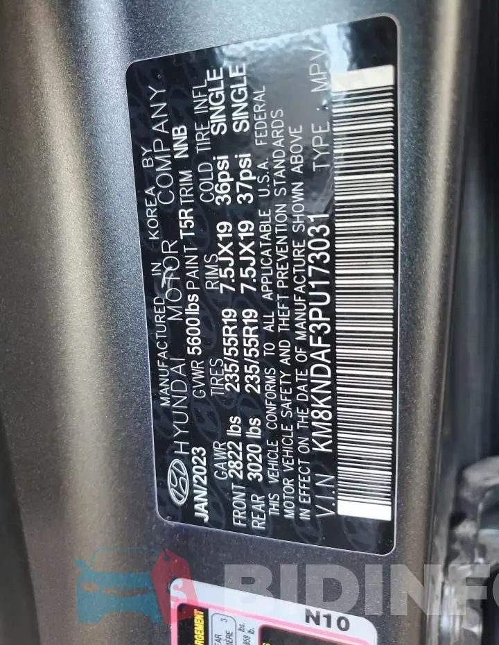 KM8KNDAF3PU173031 Photo# 14