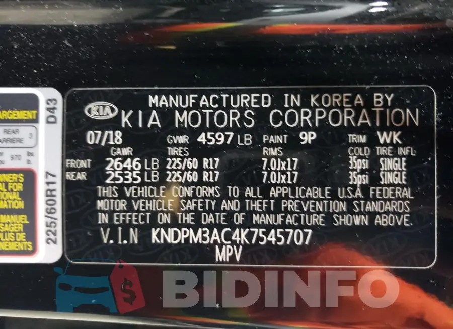 KNDPM3AC4K7545707 Photo# 14