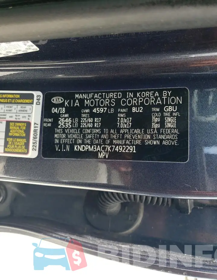 KNDPM3AC7K7492291 Photo# 14