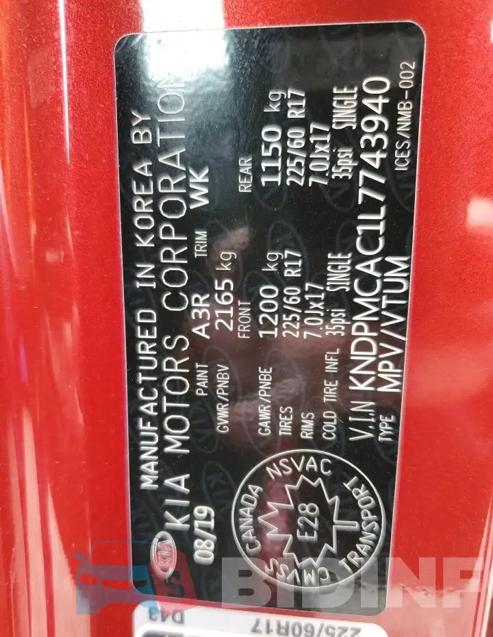 KNDPMCAC1L7743940 Photo# 14