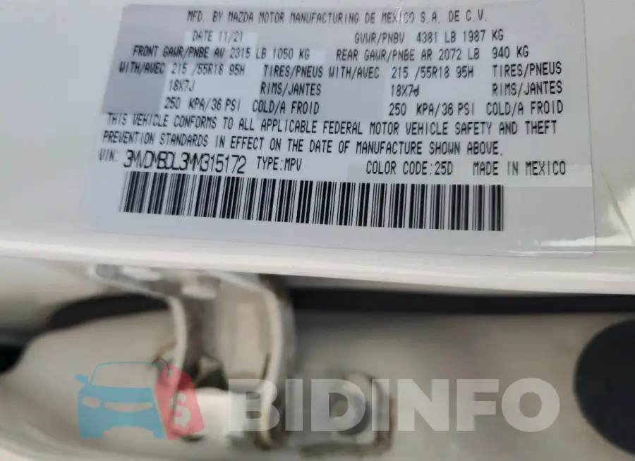3MVDMBDL3MM315172 Photo# 13