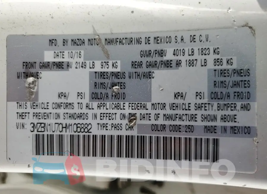 3MZBN1U70HM106882 Photo# 12
