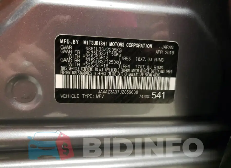 JA4AZ3A37JZ059638 Photo# 13